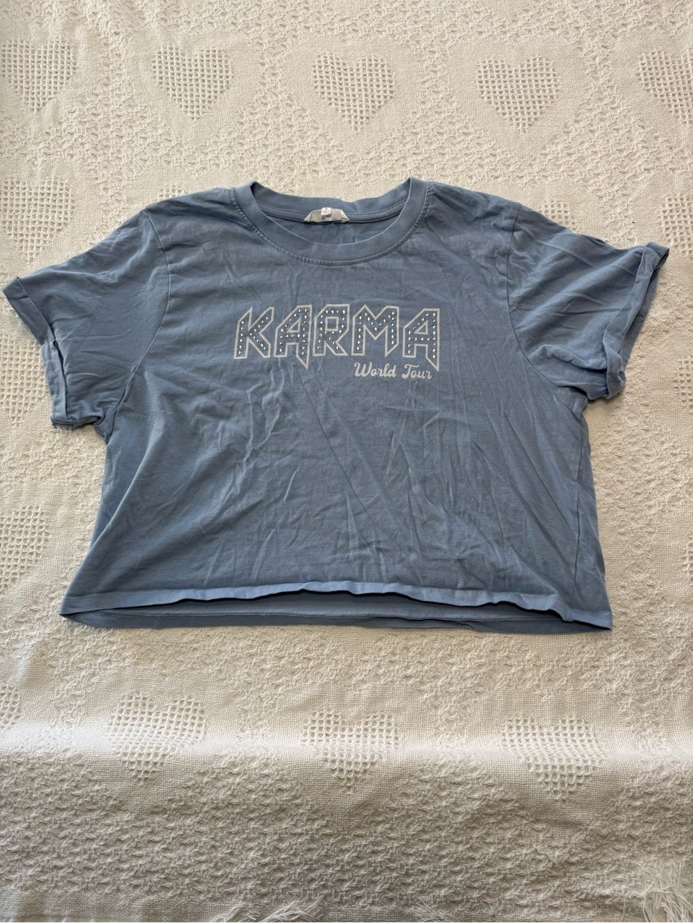 Love Peace & Lazy Days “Karma” Taylor Swift Inspired Crop Top (L)